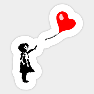 Banksy Little Girl And Heart Shaped Balloon Sticker